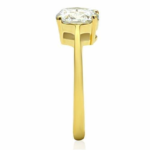 Thin Gold Ring TK1405 Gold - Stainless Steel Ring with AAA Grade CZ