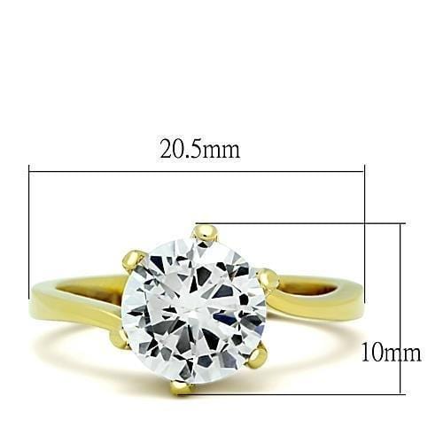 Thin Gold Ring TK1406 Gold - Stainless Steel Ring with AAA Grade CZ