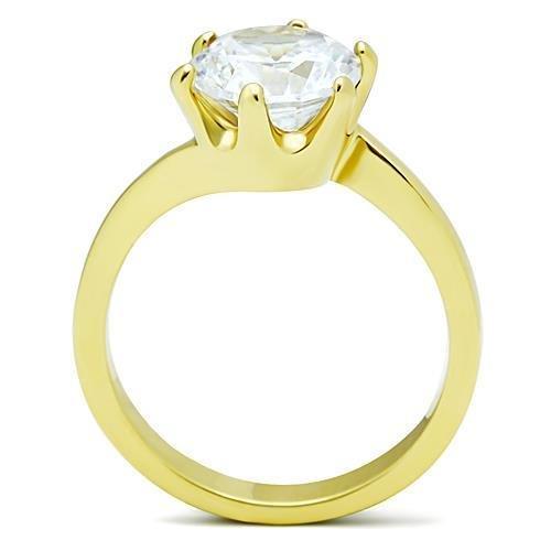 Thin Gold Ring TK1406 Gold - Stainless Steel Ring with AAA Grade CZ