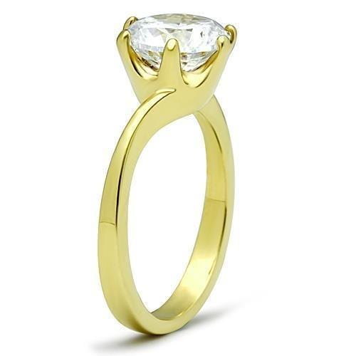 Thin Gold Ring TK1406 Gold - Stainless Steel Ring with AAA Grade CZ