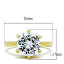 Thin Gold Ring TK1407 Gold - Stainless Steel Ring with AAA Grade CZ