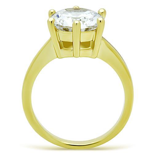 Thin Gold Ring TK1407 Gold - Stainless Steel Ring with AAA Grade CZ