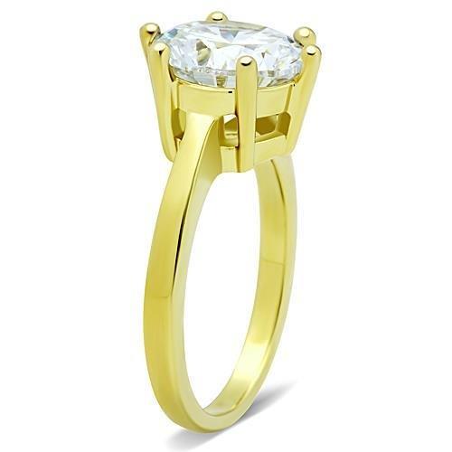 Thin Gold Ring TK1407 Gold - Stainless Steel Ring with AAA Grade CZ