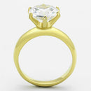 Thin Gold Ring TK1408 Gold - Stainless Steel Ring with AAA Grade CZ