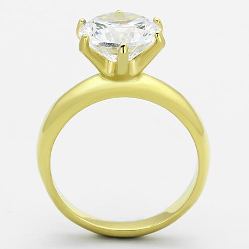 Thin Gold Ring TK1408 Gold - Stainless Steel Ring with AAA Grade CZ