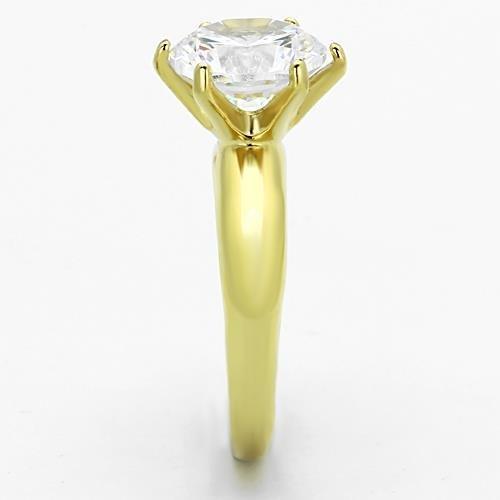 Thin Gold Ring TK1408 Gold - Stainless Steel Ring with AAA Grade CZ