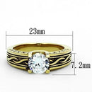 Thin Gold Ring TK1410 Gold - Stainless Steel Ring with AAA Grade CZ