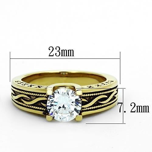 Thin Gold Ring TK1410 Gold - Stainless Steel Ring with AAA Grade CZ