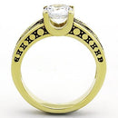 Thin Gold Ring TK1410 Gold - Stainless Steel Ring with AAA Grade CZ