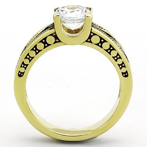 Thin Gold Ring TK1410 Gold - Stainless Steel Ring with AAA Grade CZ