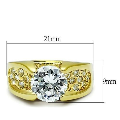 Thin Gold Ring TK1411 Gold - Stainless Steel Ring with AAA Grade CZ