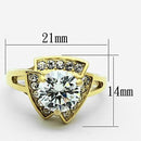 Thin Gold Ring TK1412 Gold - Stainless Steel Ring with AAA Grade CZ