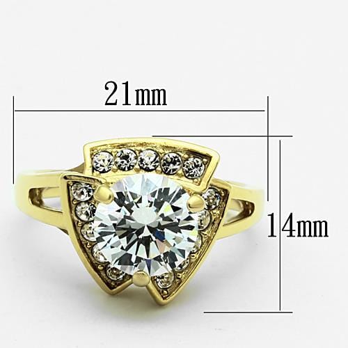 Thin Gold Ring TK1412 Gold - Stainless Steel Ring with AAA Grade CZ