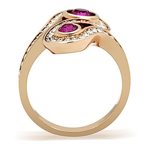 Rose Gold Rings TK1413 Rose Gold - Stainless Steel Ring with Crystal