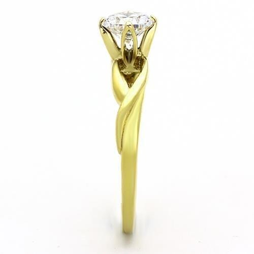 Thin Gold Ring TK1416 Gold - Stainless Steel Ring with AAA Grade CZ