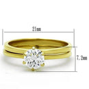 Thin Gold Ring TK1439 Gold - Stainless Steel Ring with AAA Grade CZ