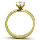 Thin Gold Ring TK1439 Gold - Stainless Steel Ring with AAA Grade CZ