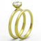 Thin Gold Ring TK1439 Gold - Stainless Steel Ring with AAA Grade CZ