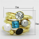 Thin Gold Ring TK1440 Gold - Stainless Steel Ring with Synthetic