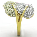 Thin Gold Ring TK1441 Two-Tone Gold - Stainless Steel Ring with Crystal