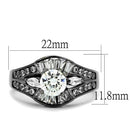 Cheap Wedding Rings TK1451LJ Light Black Stainless Steel Ring with CZ