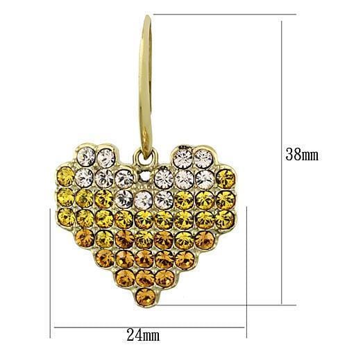 Gold Drop Earrings TK1455 Gold - Stainless Steel Earrings with Crystal