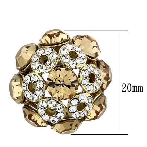 Gold Stud Earrings TK1458 Gold - Stainless Steel Earrings with Crystal