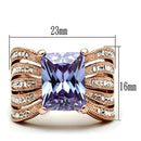 Rose Gold Rings TK1490 Rose Gold - Stainless Steel Ring with AAA Grade CZ