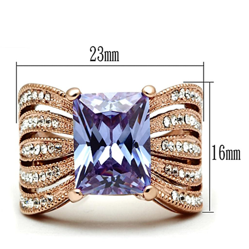 Rose Gold Rings TK1490 Rose Gold - Stainless Steel Ring with AAA Grade CZ