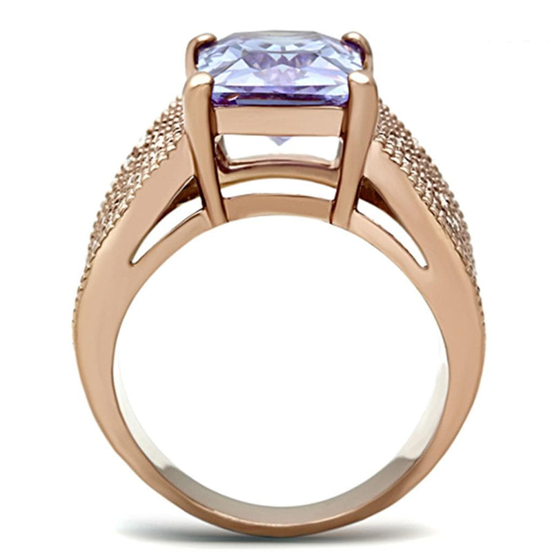 Rose Gold Rings TK1490 Rose Gold - Stainless Steel Ring with AAA Grade CZ