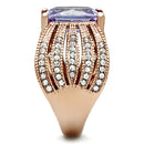 Rose Gold Rings TK1490 Rose Gold - Stainless Steel Ring with AAA Grade CZ