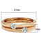 Rose Gold Rings TK1491 Rose Gold - Stainless Steel Ring with AAA Grade CZ