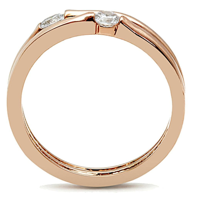 Rose Gold Rings TK1491 Rose Gold - Stainless Steel Ring with AAA Grade CZ