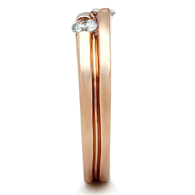 Rose Gold Rings TK1491 Rose Gold - Stainless Steel Ring with AAA Grade CZ