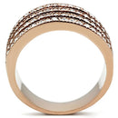 Rose Gold Rings TK1492 Rose Gold - Stainless Steel Ring with AAA Grade CZ