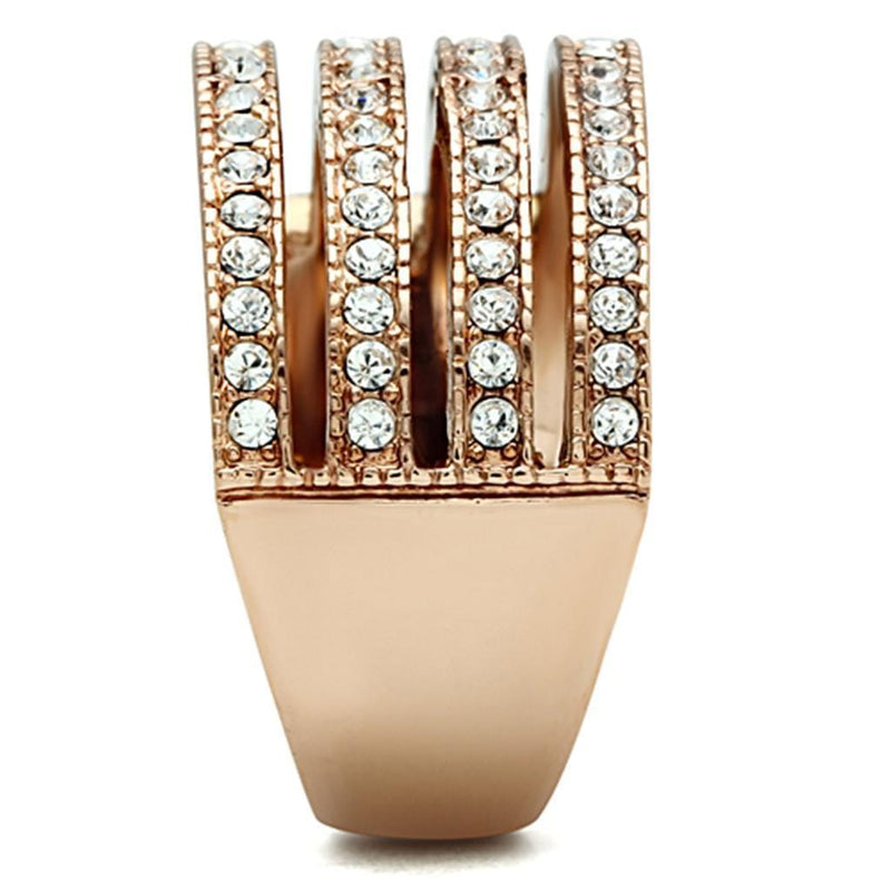 Rose Gold Rings TK1492 Rose Gold - Stainless Steel Ring with AAA Grade CZ