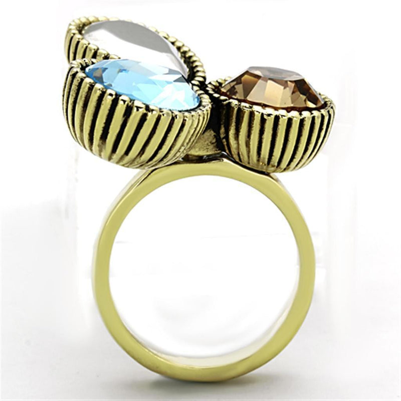 Thin Gold Ring TK1496 Gold - Stainless Steel Ring with Top Grade Crystal