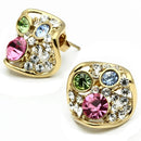 Gold Stud Earrings TK1501 Gold - Stainless Steel Earrings with Crystal