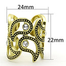 Thin Gold Ring TK1506 Gold - Stainless Steel Ring with Top Grade Crystal