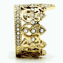 Simple Gold Rings TK1507 Gold - Stainless Steel Ring with Crystal