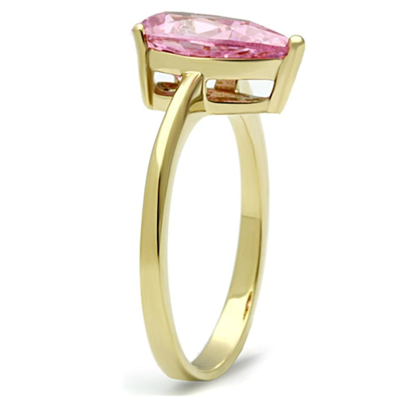 Simple Gold Rings TK1508 Gold - Stainless Steel Ring with AAA Grade CZ