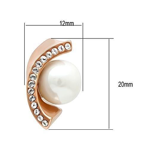 Gold Stud Earrings TK1510 Rose Gold - Stainless Steel Earrings with Synthetic