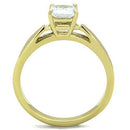 Simple Gold Rings TK1511 Gold - Stainless Steel Ring with AAA Grade CZ