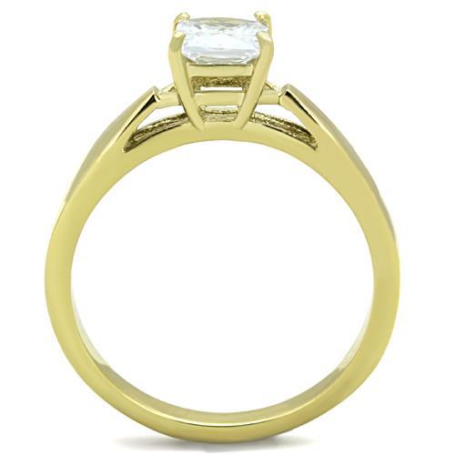 Simple Gold Rings TK1511 Gold - Stainless Steel Ring with AAA Grade CZ