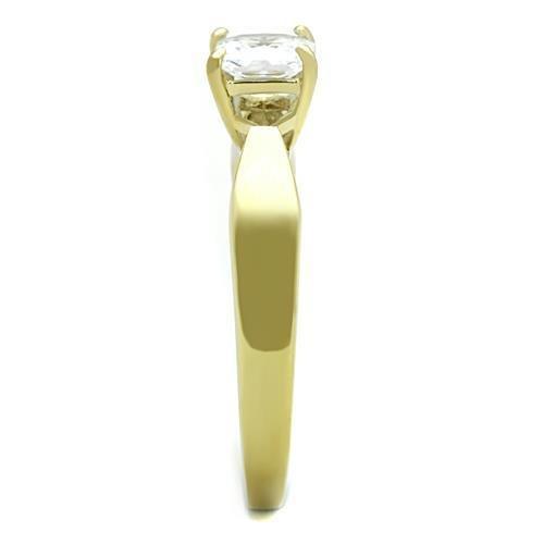 Simple Gold Rings TK1511 Gold - Stainless Steel Ring with AAA Grade CZ