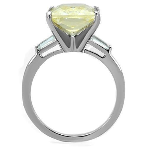 Cheap Wedding Rings TK1514 Stainless Steel Ring with CZ in Citrine Yellow