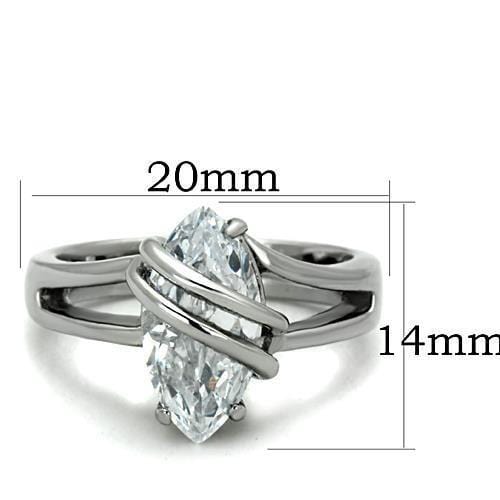 Band Rings TK1531 Stainless Steel Ring with AAA Grade CZ