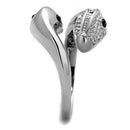 Band Rings TK1532 Stainless Steel Ring with Top Grade Crystal in Jet