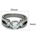 Band Rings TK1537 Stainless Steel Ring with AAA Grade CZ