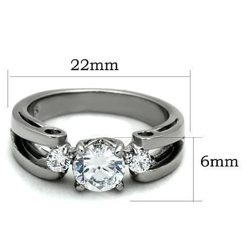 Band Rings TK1537 Stainless Steel Ring with AAA Grade CZ